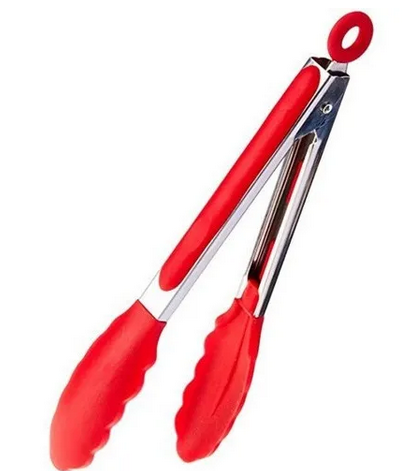 Pegador Culinário Silicone 27cm Multiuso Aço Inox Salada