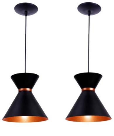 Luminária Pendente De Teto Kit 02 lustre Luxo Decoração Moderna